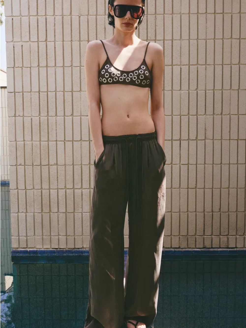 Zara Grey  Flowy wide leg pant SOLD OUT